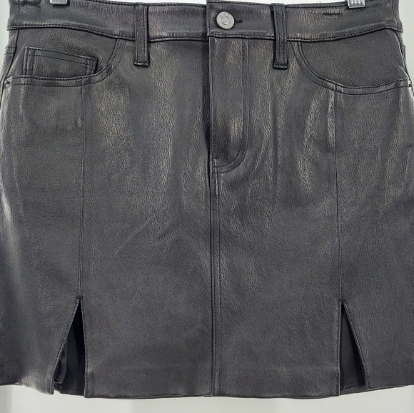 Current/Elliott Leather Contrast Skirt 28 - Picture 7 of 12